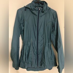 Athleta Deep Teal Utility Windbreaker Jacket size XS active wear running coat